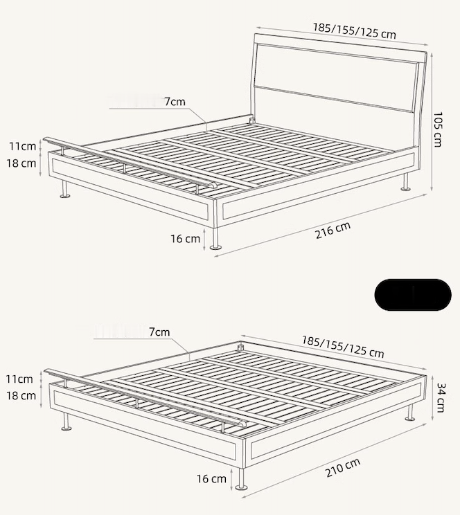 Amélie Retro Cherry Wood Double Bed