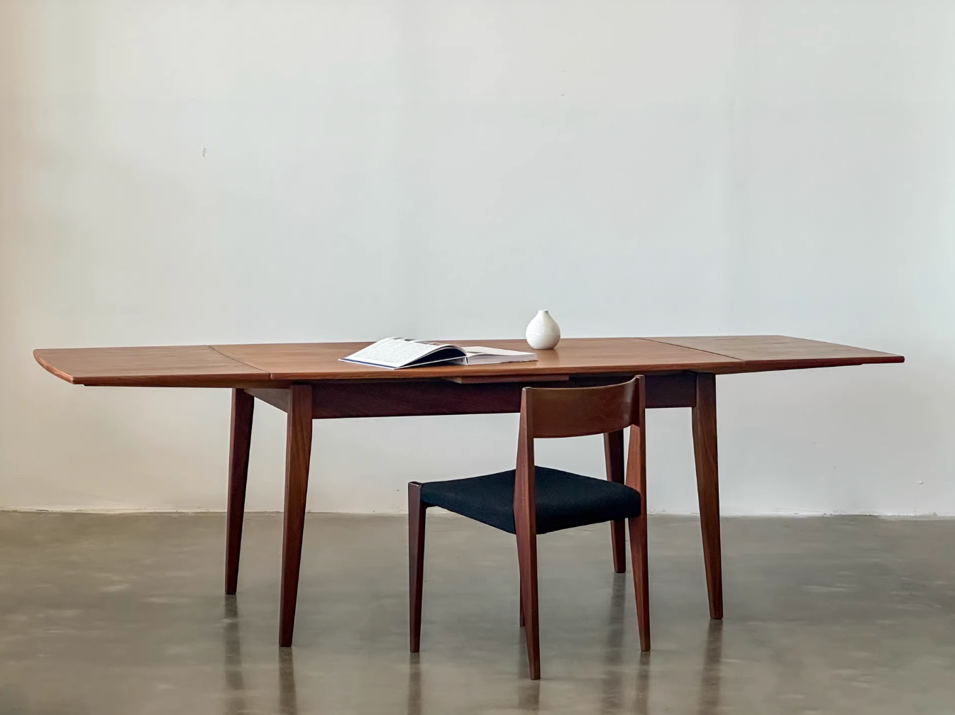 Nordic Used Danish 1970s Teak Retractable Dining Table by Danish Designer