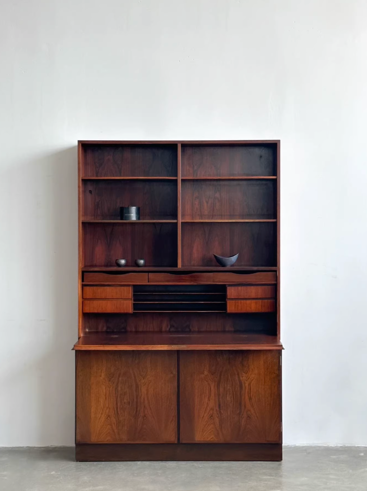 Nordic Used Danish Rosewood Bookcase Cabinet by Gunni Omann