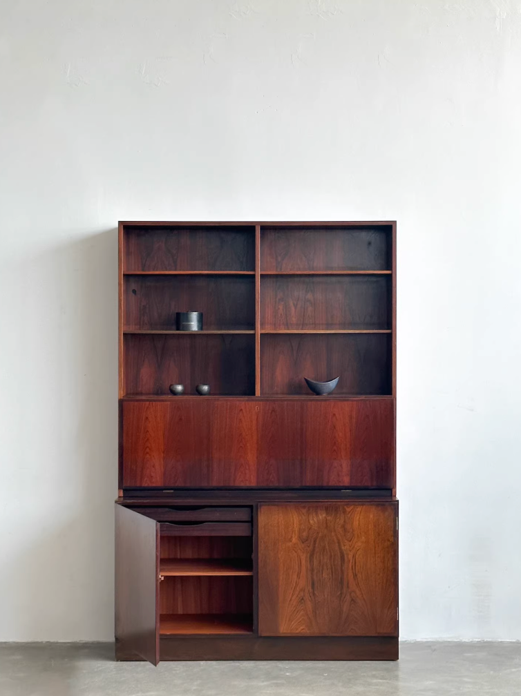 Nordic Used Danish Rosewood Bookcase Cabinet by Gunni Omann