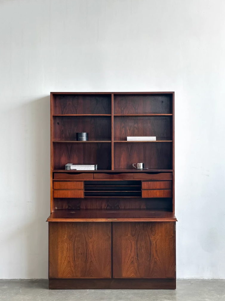Nordic Used Danish Rosewood Bookcase Cabinet by Gunni Omann