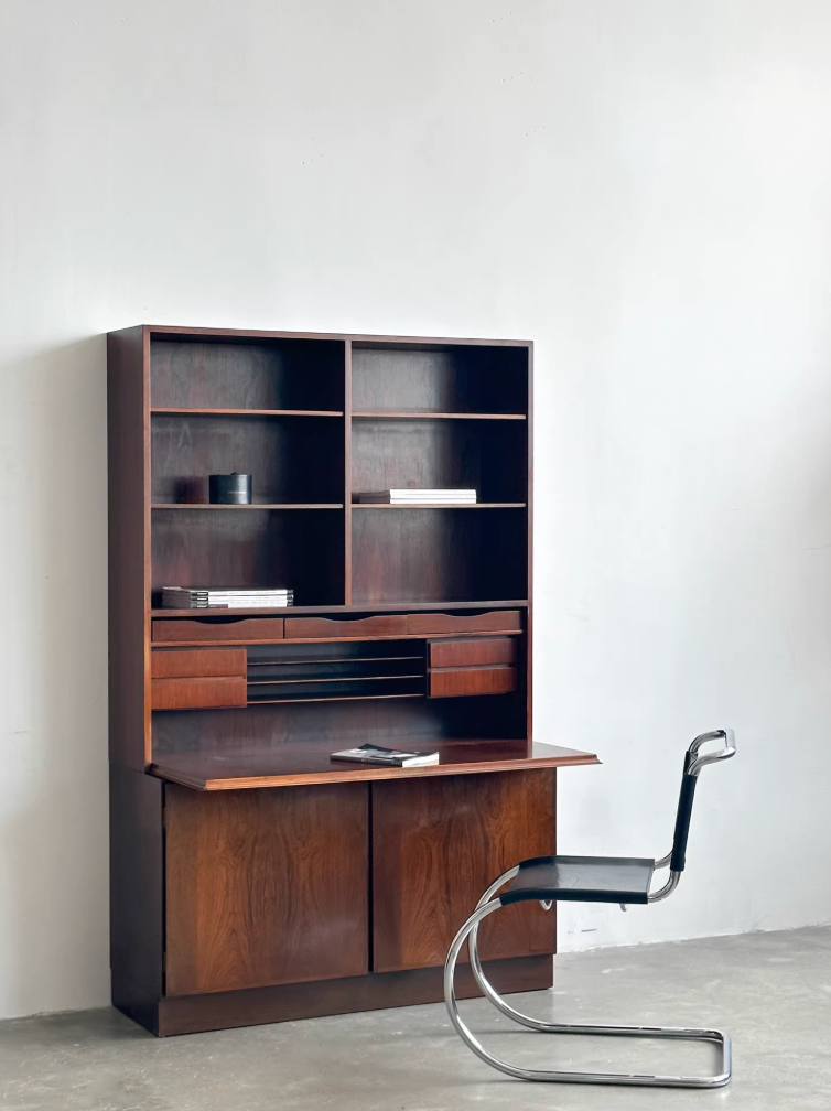 Nordic Used Danish Rosewood Bookcase Cabinet by Gunni Omann