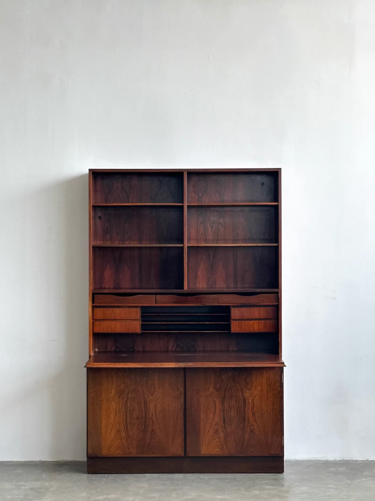 Nordic Used Danish Rosewood Bookcase Cabinet by Gunni Omann