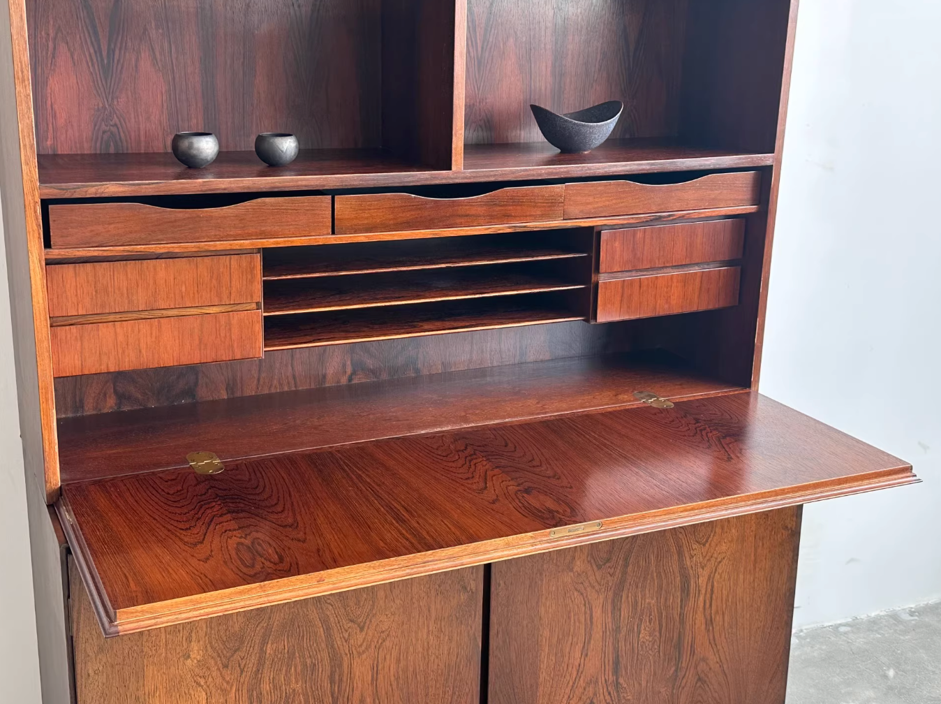 Nordic Used Danish Rosewood Bookcase Cabinet by Gunni Omann