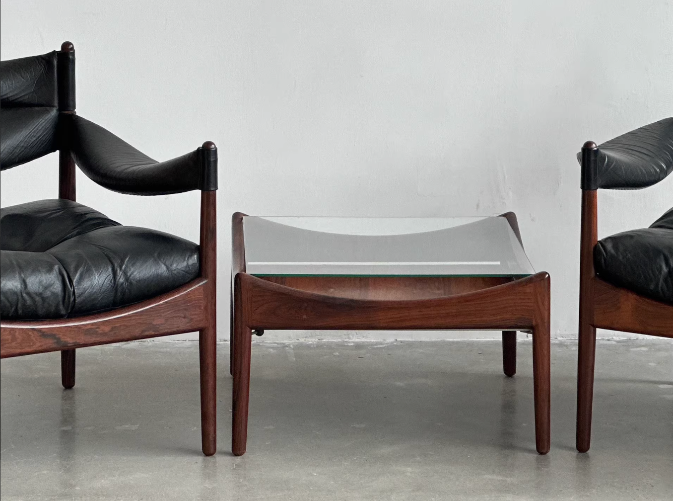 Nordic Used Danish Rosewood Glass Side Table by Kristian Vedel
