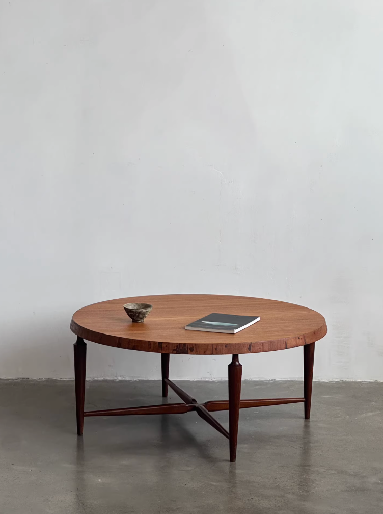 Nordic Dutch 1970s Round Coffee Table by Louis Van Teeffelen