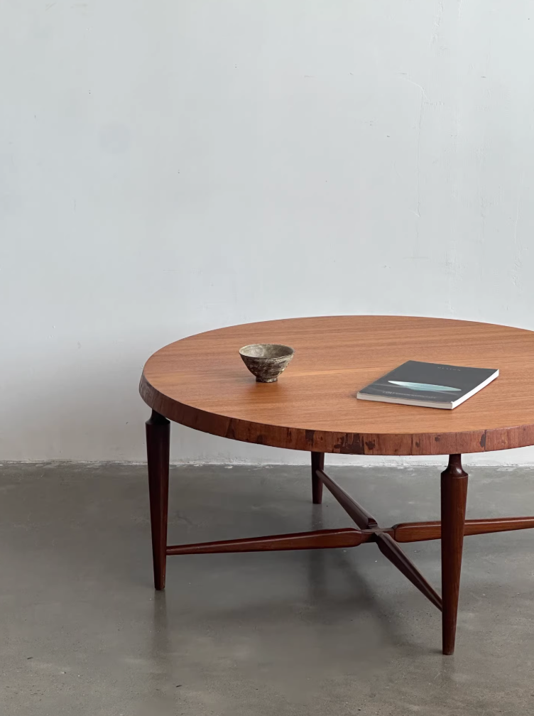 Nordic Dutch 1970s Round Coffee Table by Louis Van Teeffelen