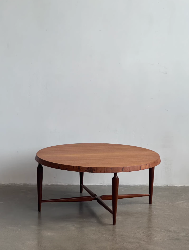 Nordic Dutch 1970s Round Coffee Table by Louis Van Teeffelen