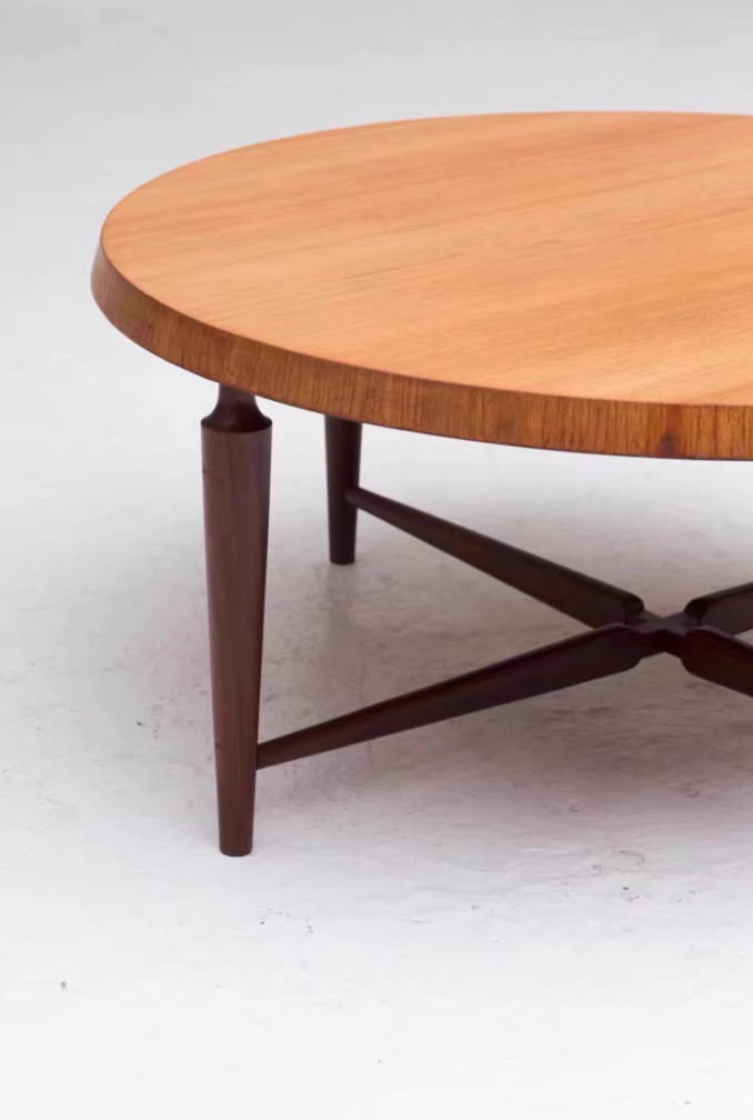 Nordic Dutch 1970s Round Coffee Table by Louis Van Teeffelen