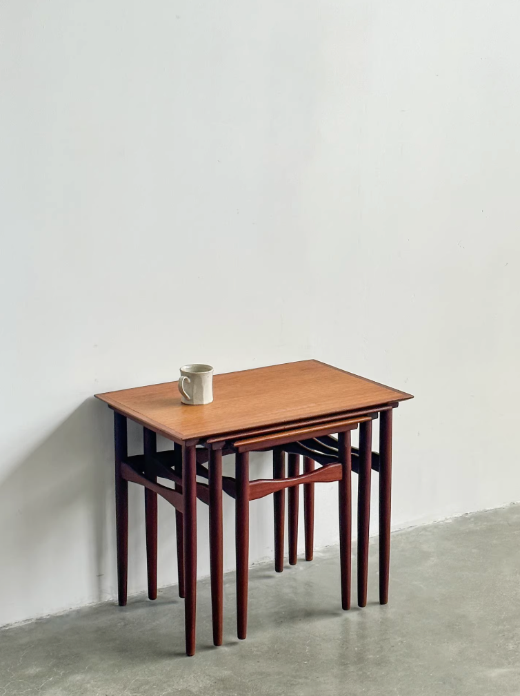 Nordic Danish Teak Nesting Tables by Poul Hundevad