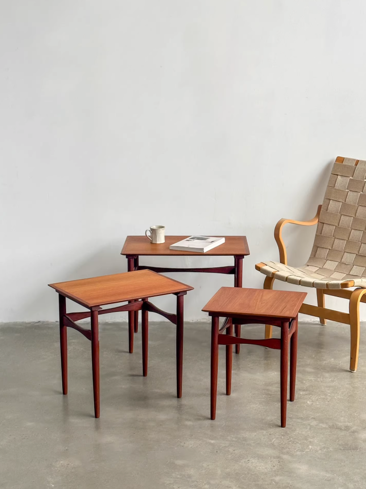 Nordic Danish Teak Nesting Tables by Poul Hundevad