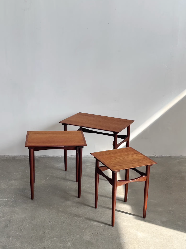 Nordic Danish Teak Nesting Tables by Poul Hundevad