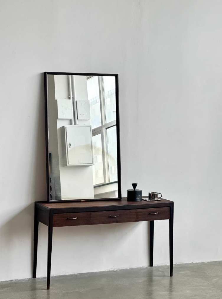 Danish Rosewood Sideboard Hallway Set with Large Mirror by Designer