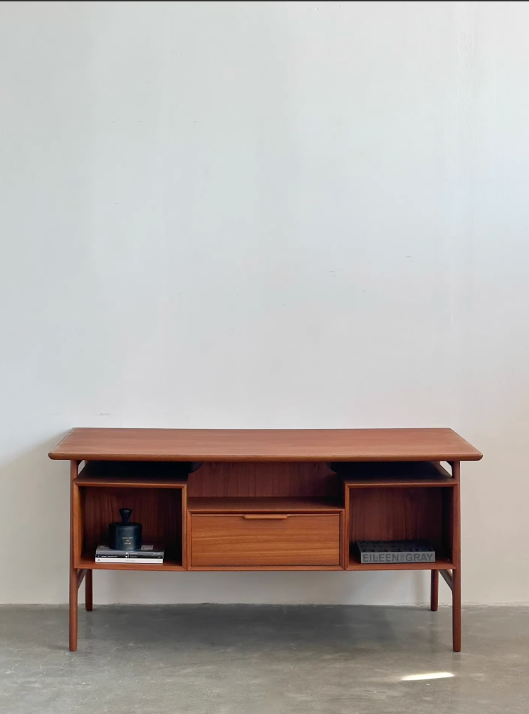 Danish Teak Double-Sided Desk Model 75 by Gunni Omann