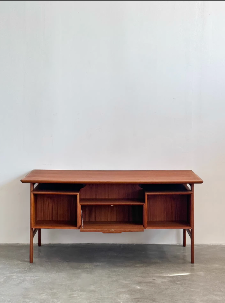Danish Teak Double-Sided Desk Model 75 by Gunni Omann