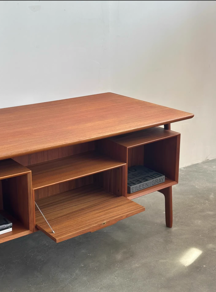 Danish Teak Double-Sided Desk Model 75 by Gunni Omann