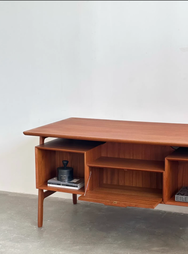 Danish Teak Double-Sided Desk Model 75 by Gunni Omann