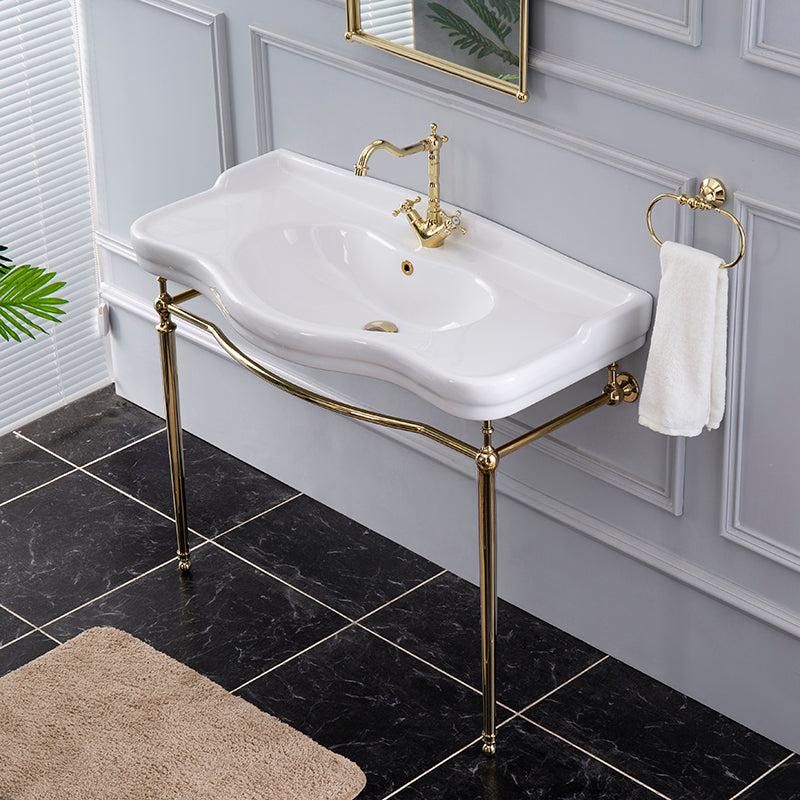 Isidora Butterfly Ceramic Basin with Copper Bracket