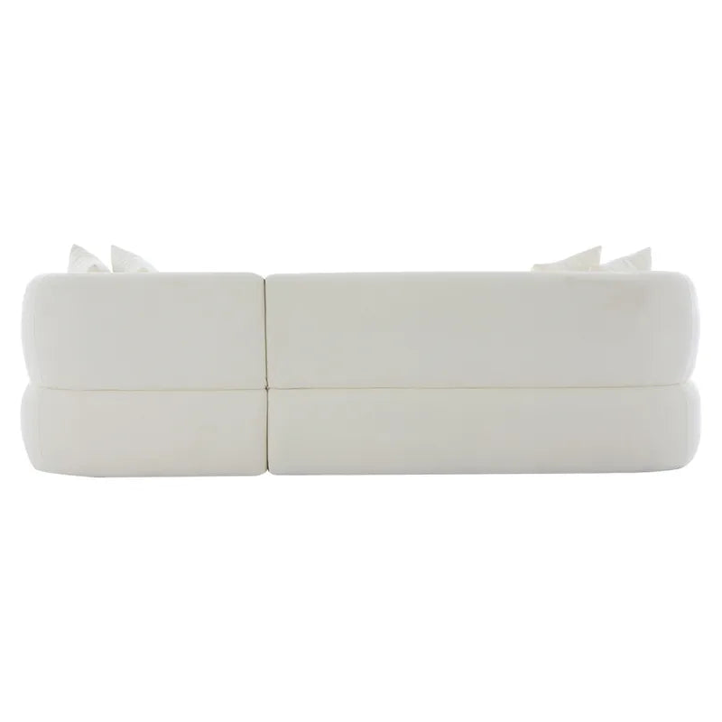 Greenwich 3 Seater Sofa w Right Chaise - Ivory Chenille