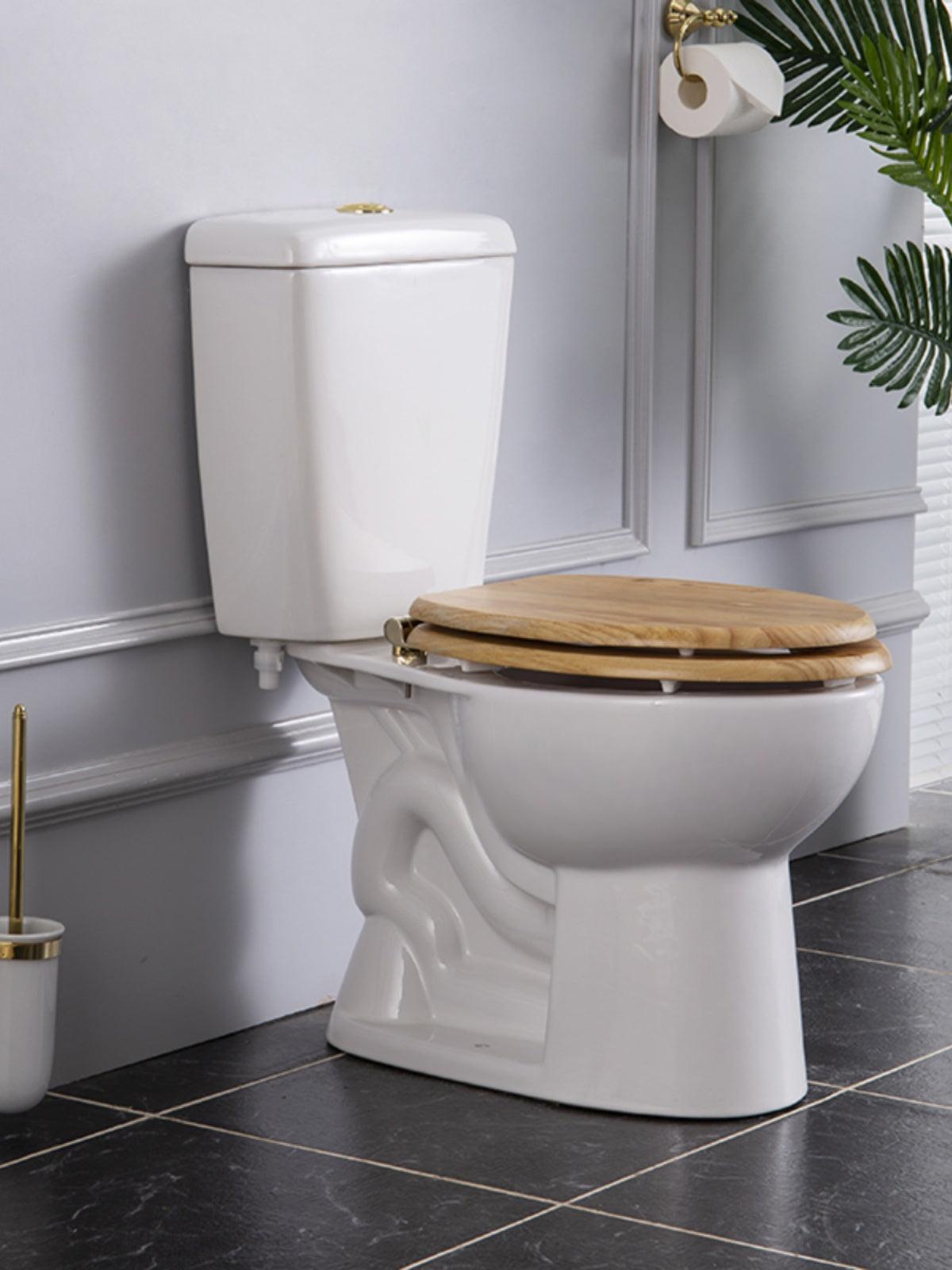 Milano Retro Siphon Split Toilet with Wood Cover