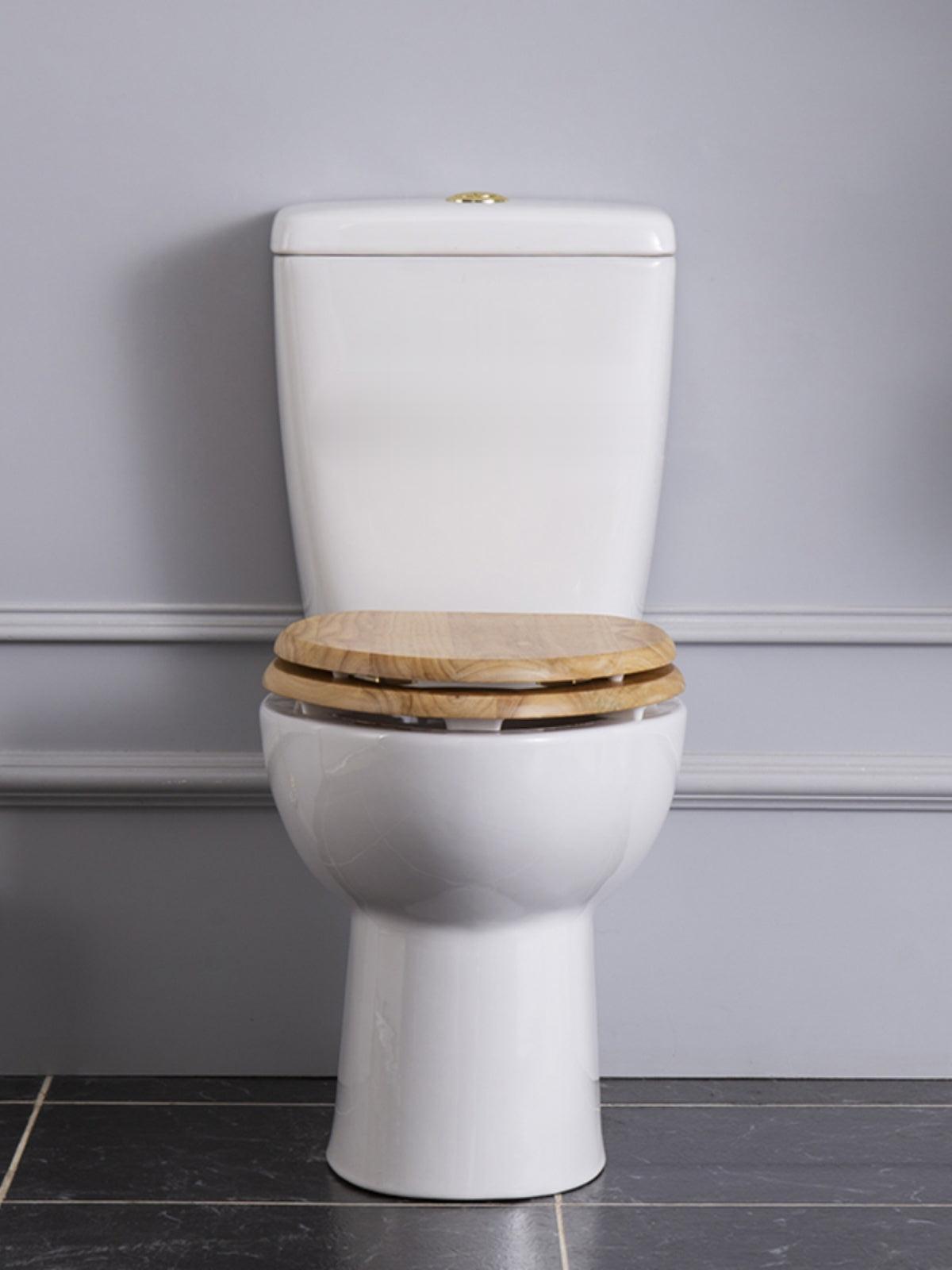 Milano Retro Siphon Split Toilet with Wood Cover