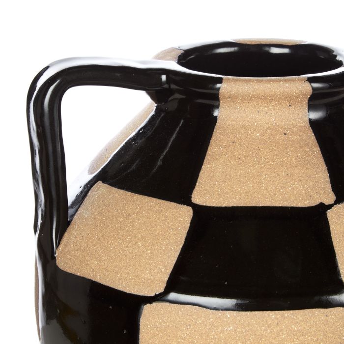 Amalfi Fulton Vase with Arms Black & Natural