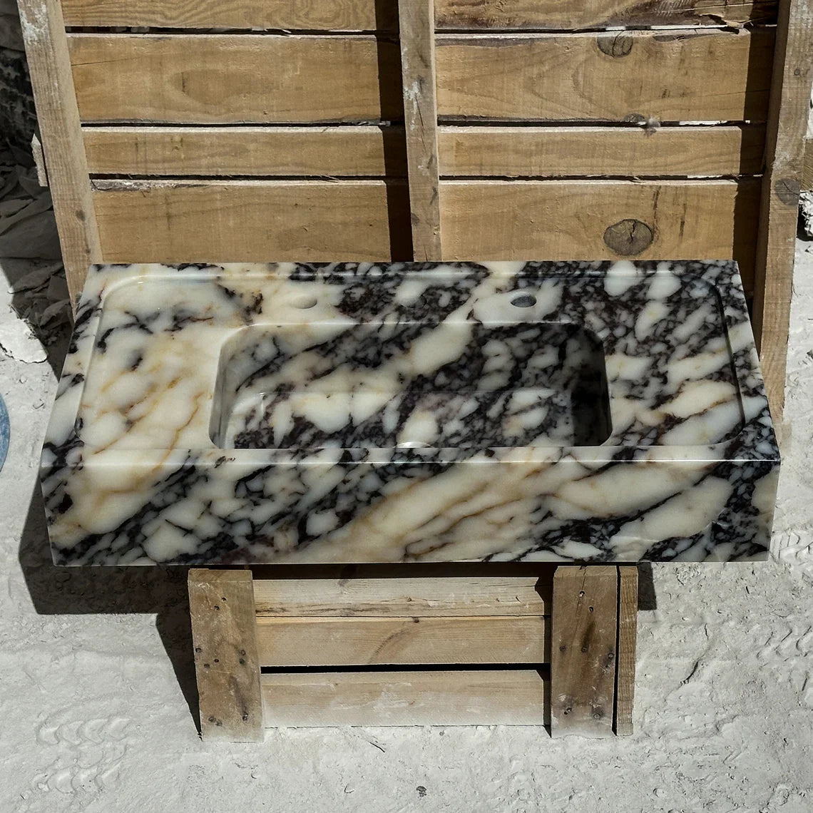 Natural Stone Calacatta Viola Sink - Handcrafted