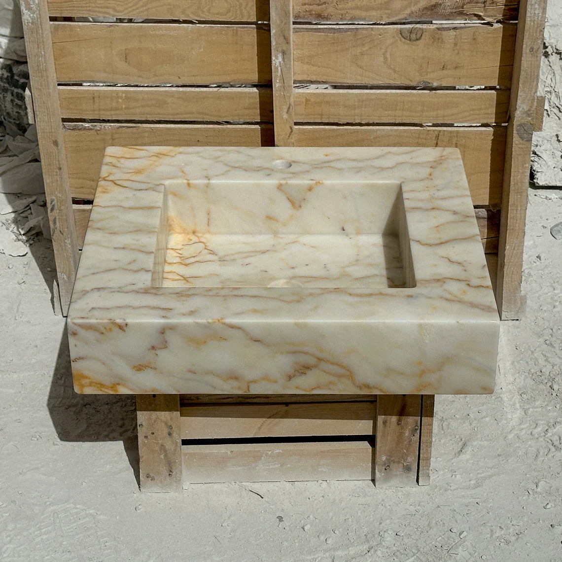 Andrea Calacatta Gold Marble Wall Sink