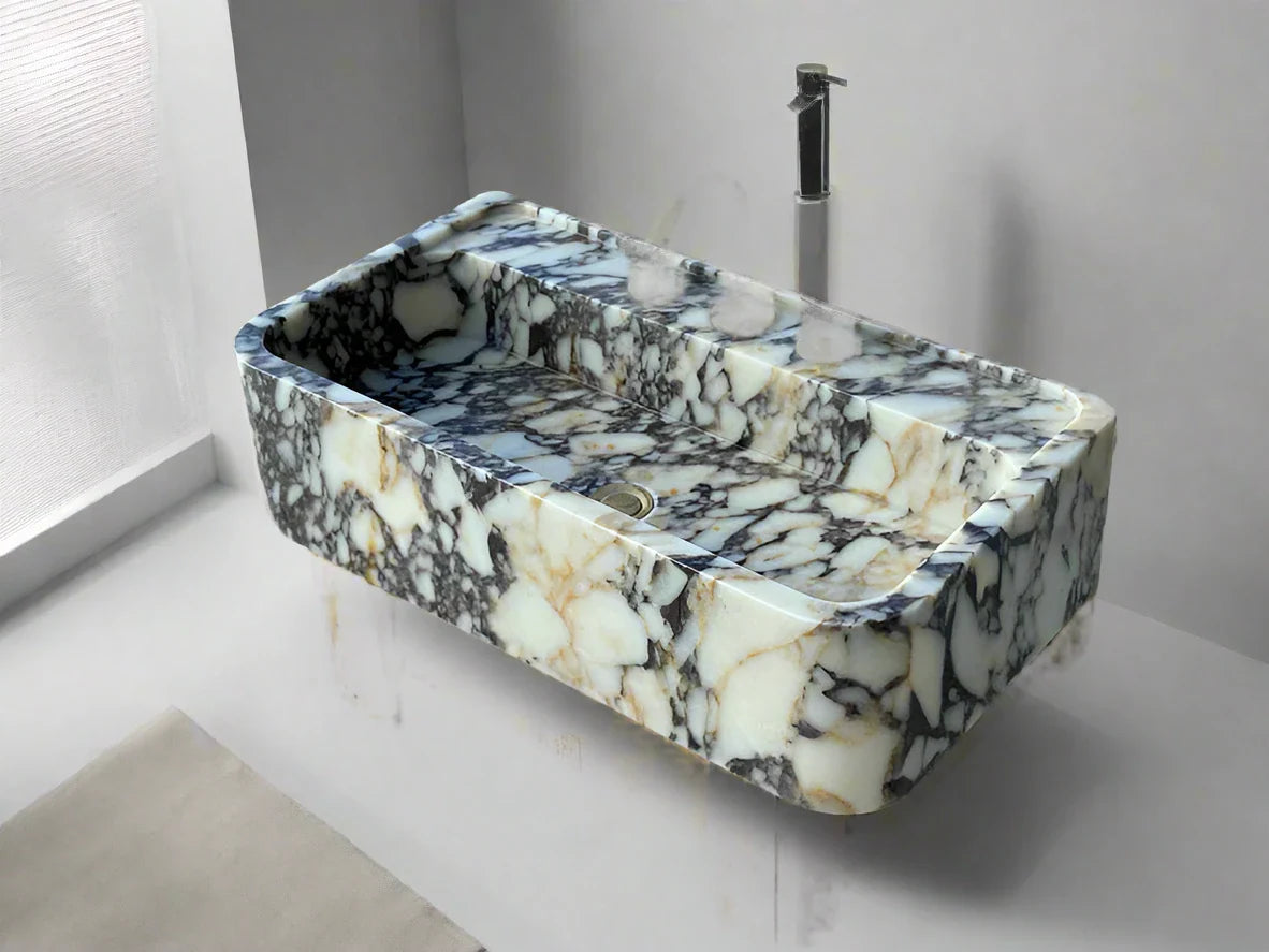 Andrea Viola Marble Sink, Trendy Bathroom Vanity Basin