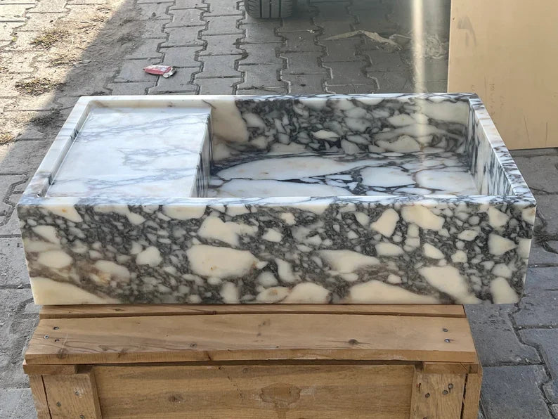 Nicola Viola Marble Sink, Trendy Bathroom Vanity Basin