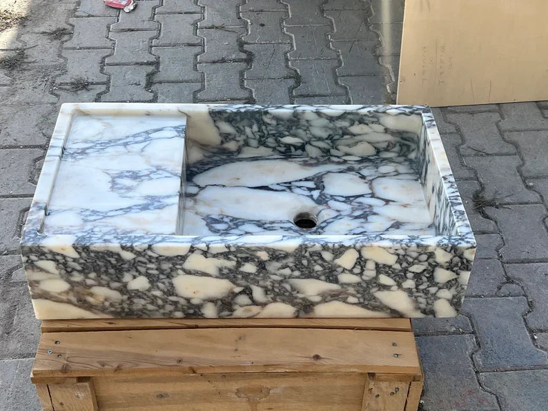 Nicola Viola Marble Sink, Trendy Bathroom Vanity Basin