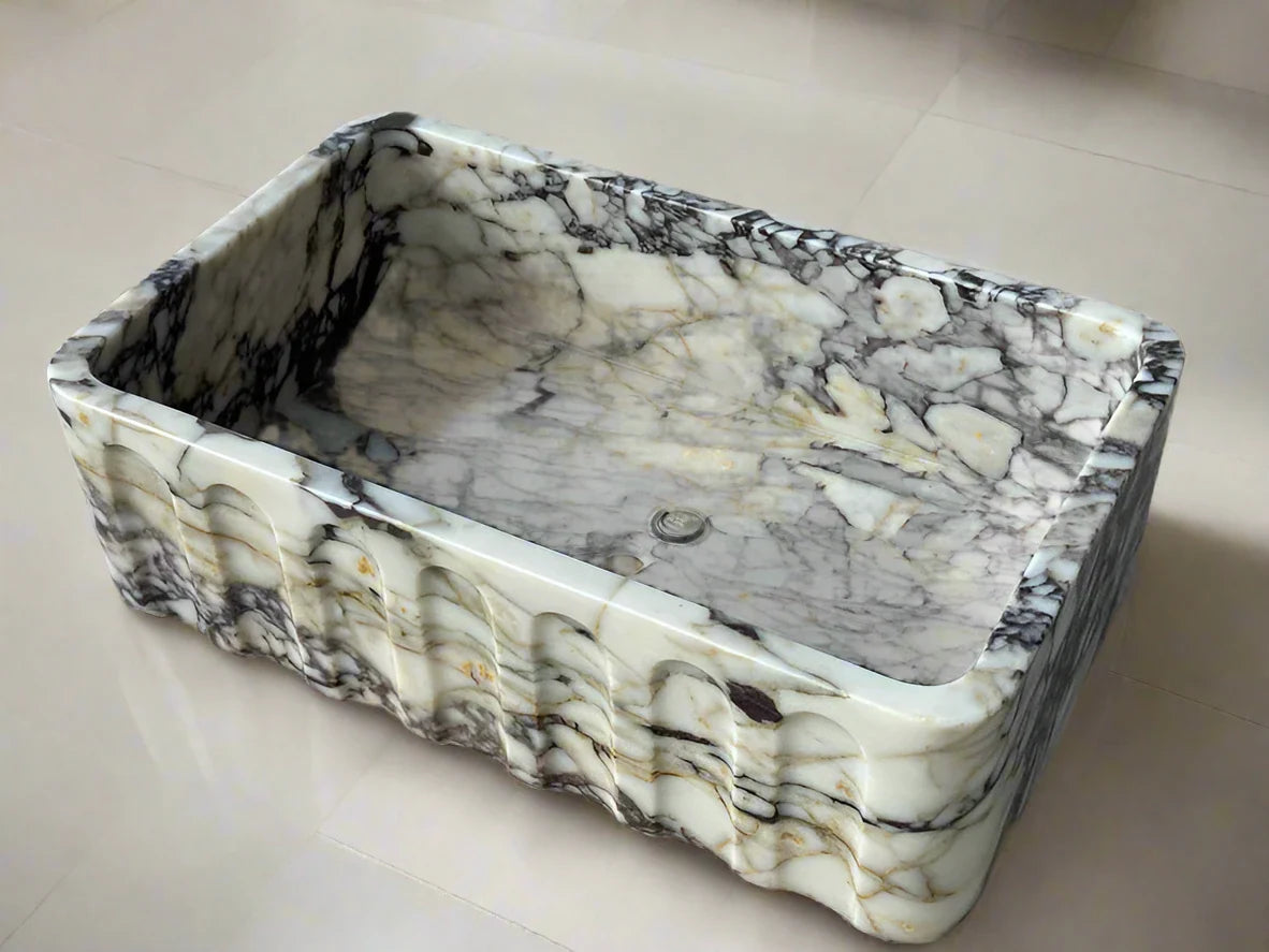 Carlo Viola Marble Sink, Farmhouse Vanity, Trendy Bathroom Basin