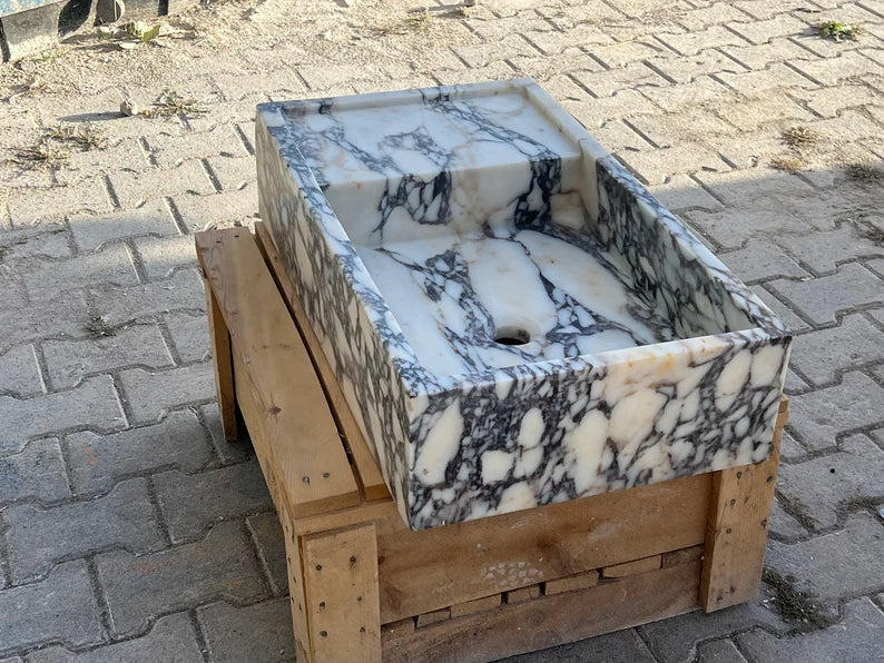 Nicola Viola Marble Sink, Trendy Bathroom Vanity Basin