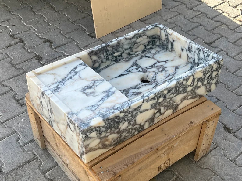 Nicola Viola Marble Sink, Trendy Bathroom Vanity Basin