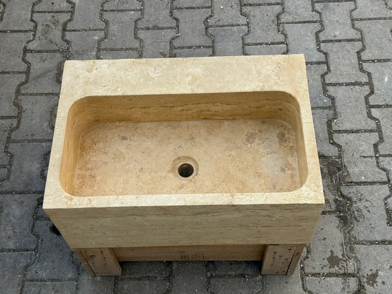 Arséne Travertine Marble Bathroom Sink - Trendy Wash Basin