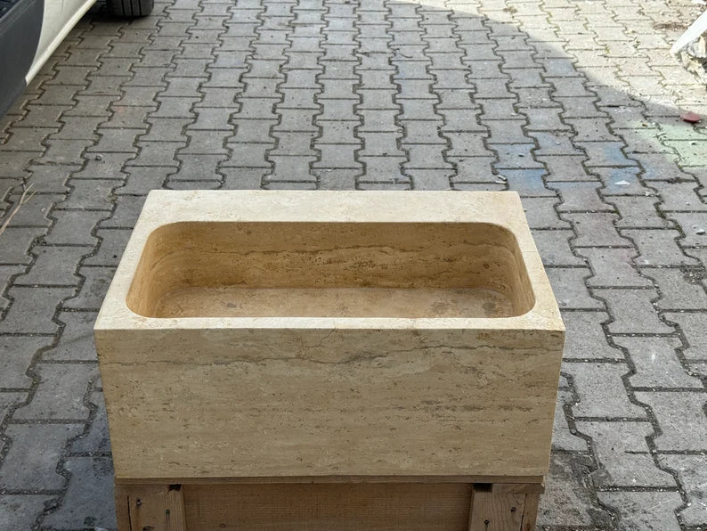 Arséne Travertine Marble Bathroom Sink - Trendy Wash Basin