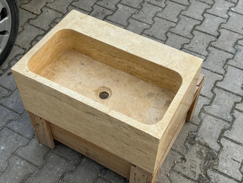 Arséne Travertine Marble Bathroom Sink - Trendy Wash Basin