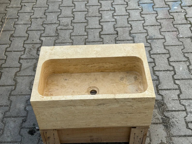 Arséne Travertine Marble Bathroom Sink - Trendy Wash Basin