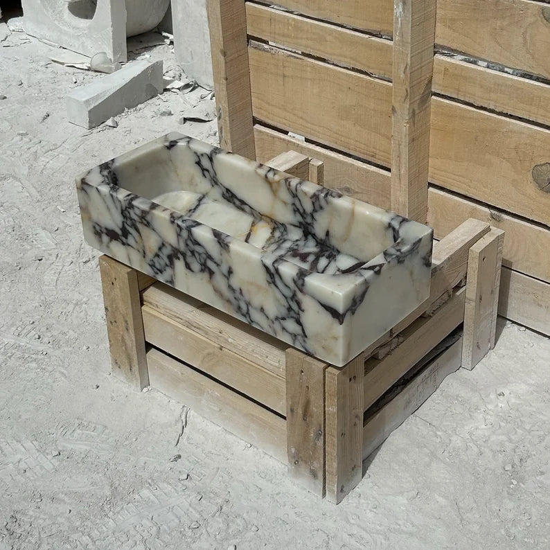 Alessandro Viola Marble Sink Custom Vanity with Storage