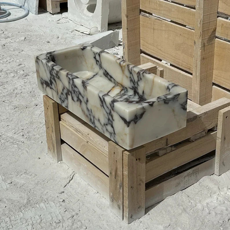 Alessandro Viola Marble Sink Custom Vanity with Storage