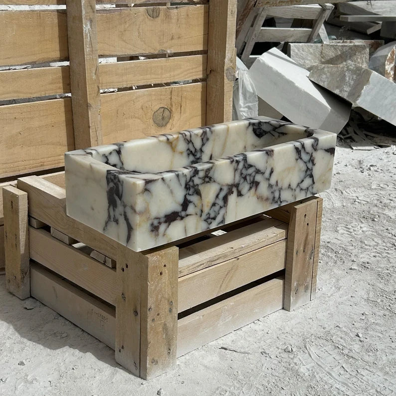 Alessandro Viola Marble Sink Custom Vanity with Storage