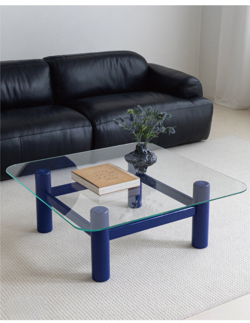 glass coffee table solid wood