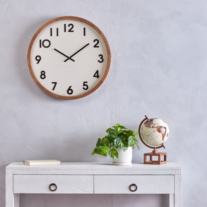 Amalfi Leonard Wall Clock Brown & White