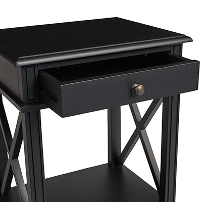 Manto Bedside Table Ash Black