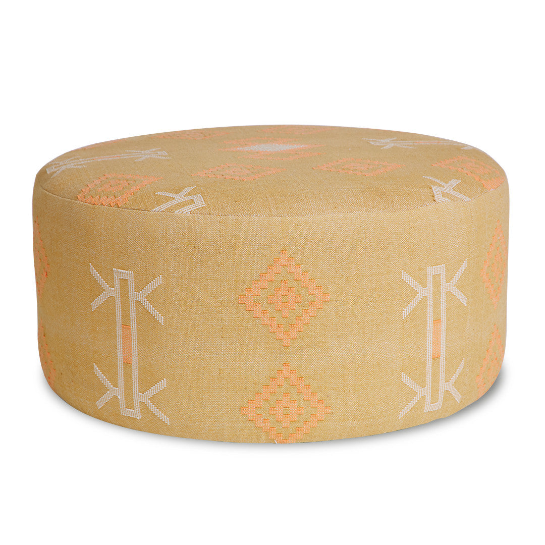 BROOKLYN ROUND OTTOMAN MUSTARD