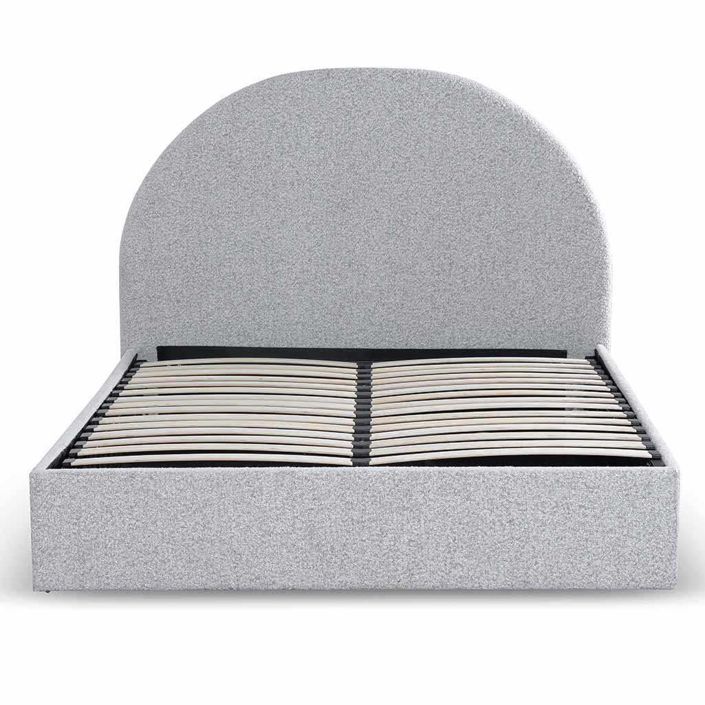 Pepper Boucle King Sized Bed Frame with Storage