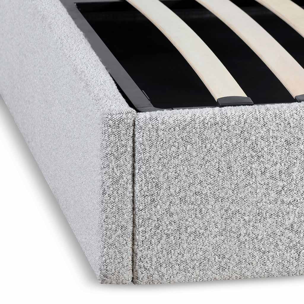 Pepper Boucle King Sized Bed Frame with Storage