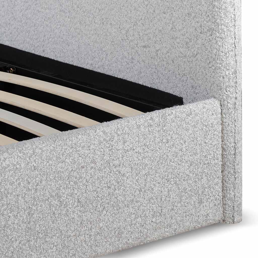 Pepper Boucle King Sized Bed Frame with Storage