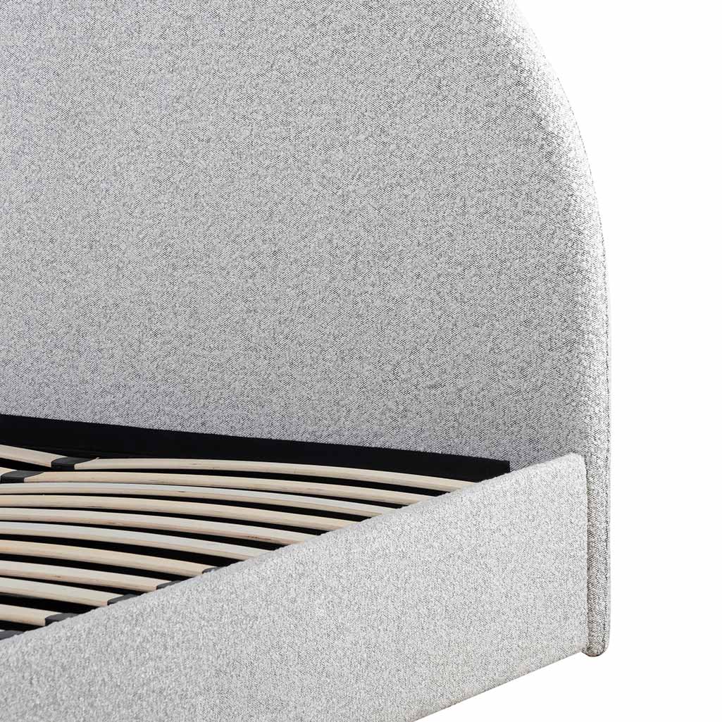 Pepper Boucle King Sized Bed Frame with Storage