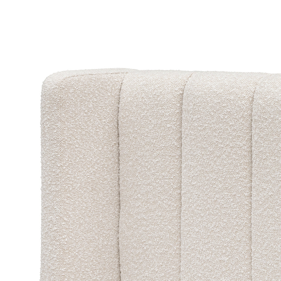 Snow Boucle Wide Base Queen Sized Bed Frame